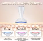 Face & Neck Massager | White LED Red-Light-Therapy-for-Face and Neck, Red Light Therapy Wand, 3 Color Led Face Neck Massager for Skin Care - Image 4