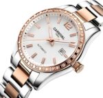 Women's Diamond Automatic Mechanical Rose Gold Stainless Steel Sapphire Waterproof Lady's Elegant Blue Watch - Image 3