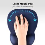 EooCoo Mouse Pad with Wrist Support,Ergonomic Mousepad with Memory Foam Wrist Rest,Mouse Mat Non-Slip Rubber Base,4mm Ultra Thin Wear Resistant Matt Desk Accessories for Laptop,Gaming,Office-Navy Blue - Image 4