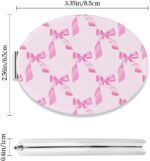 Cute Ribbon Small Mirror, 1X/2X Oval Travel Mirror Folding, Pu Leather Portable Mini Handbag Essentials Small Mirrors, Mini Travel Essentials Mirrors, Gift for Teenage Girls, Gadgets for Women - Image 3