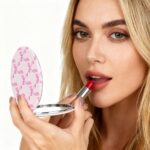 Cute Ribbon Small Mirror, 1X/2X Oval Travel Mirror Folding, Pu Leather Portable Mini Handbag Essentials Small Mirrors, Mini Travel Essentials Mirrors, Gift for Teenage Girls, Gadgets for Women - Image 5