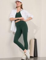 Laite Hebe Leggings for Women - High Waisted Full Length Buttery Soft Yoga Pants for Workout Athletic Daily, 06-forest Green, L-XL - Image 3