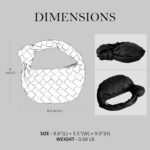 Excefore Knoted Woven Handbag for Women Fashion Designer Ladies Hobo Bag Bucket Purse Faux Leather, Black - Image 5