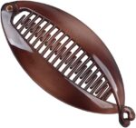 2Pcs Big Banana Hair Clips Clincher Rounded Edges Hair Comb Claws Hair Comb Fish Shape Grips Clamp Hair Accessories for Women Girls-Brown - Image 4