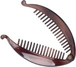 2Pcs Big Banana Hair Clips Clincher Rounded Edges Hair Comb Claws Hair Comb Fish Shape Grips Clamp Hair Accessories for Women Girls-Brown - Image 5