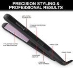 Remington S5500 1" Anti-Static Flat Iron with Floating Ceramic Plates and Digital Controls, Hair Straightener, Purple - Image 4