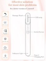 Gipider 7 Acne Light Therapy Wand Red For Face Microcurrent Facial Device, True Beauty Glow Massager Lymphatic Drainage Face, Tool Sculpting - Image 5