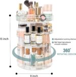 Rotating Makeup Organizer by Tranquil Abode | 360 Spinning Storage Display Case | Clear Acrylic Vanity & Bathroom Organizer for Skincare, Perfume, Cosmetic, Beauty, Make up and Essential Oil Products - Image 5
