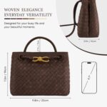 Woven Tote Bag for Women Leather Shoulder Handbag Designer Top Handle Purses - Image 5