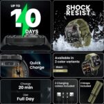 Promate Smart Watch, Rugged Bluetooth 5.1 Fitness Tracker with 1.95” TFT Display, 12 Day Battery Life, 100 Watch Faces, 100 Sports Modes and IP67 Water Resistance XWatch-S19 Midnight Green - Image 5