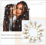 NALACAL Gold Pearl Braid Clips Dreadlock Accessories Wedding Hair Pins Crystal Rhinestone Pearls Hair Jewelry for Women Cuffs Charms Rings Shiny Hair Accessories (50PCS) - Image 4