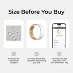 femometer Smart Ring Gen2 Ceramic | Sleep, Heart Rate & Cycle Monitoring with Free Subscription | Women's Health & Fertility Tracker with BBT Technology | Size Before You Buy - Size 8 - Image 3
