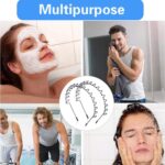 WantGor Metal Headbands, 2 Pack Fashion Unisex Black Hairband Spring Wave Non Slip Sports Headwear Hair Hoop Hair Accessories (2 Pack) - Image 6