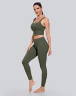 CHRLEISURE Leggings with Pockets for Women, High Waisted Tummy Control Workout Yoga Pants 3 Packs - Image 5