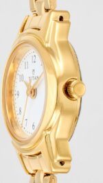 White Dial Golden Stainless Steel Strap Watch - Image 5