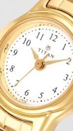 White Dial Golden Stainless Steel Strap Watch - Image 6