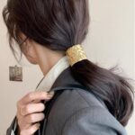 Pack of 2 Hair Bands with Metal Buckle Ponytail Holder Cuff Hair Clips Gothic Punk Hair Holder (Gold + Silver) - Image 7