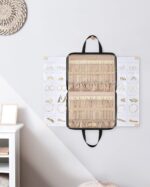 BAGSMART Travel Jewelry Organizer Case Portable Jewelry Roll Bag Tangle-free Necklace Storage, Foldable Transparent Pockets for Earrings, Rings, Bracelet, Travel Essentials, Black Large - Image 8