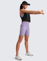 CRZ YOGA Women's Pima Cotton Workout Tank Crop Sports Shirt Sleeveless Yoga Running Tops - Image 4