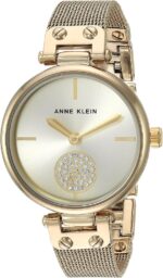 Anne Klein Women's Premium Crystal Accented Mesh Bracelet Watch - Image 2