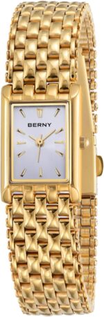 BERNY Gold Watches for Women Updated Ladies Quartz Wrist Watches Stainless Steel Band Womens Small Gold Watch Luxury Casual Fashion Bracelet Tools Included - Image 2