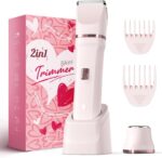 Bikini Trimmer for Women - Painless electric razors for Silk Skin,Cordless Body Shaver for Trip,Replaceable Lady Facial Razor, IPX7 Waterproof&Easy Cleaning, Ceramic Blade, USB Charge Dock - Image 2