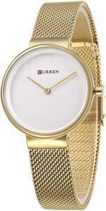 Curren 9016 Watch Luxury Women Watches Waterproof Analog Quartz Dress Women Watches Steel Bracelet Ladies Watch - Gold - Image 2
