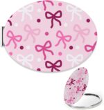 Cute Small Mirror, 1X/2X Oval Cosmetic Mirror, Pu Leather Portable Travel Minis Handheld Mirrors, Travel Size Makeup Small Mirrors, Gift for Teenage Girls, Gadgets for Women - Image 2