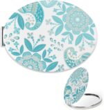 Delightful Floral Mirror, 1X/2X Oval Table Top Mirror, Pu Leather Portable Travel Minis Handheld Mirrors, Holiday Essentials Mirrors, Teenage Girls Gifts, Gadgets for Women - Image 2