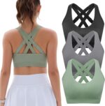 FITTIN Support Sports Bras for Women: Padded Adjustable Crossback Full Coverage Bralette for Gym Dance - for C-DDD Large Bust - Image 2