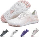 Hike Barefoot Shoes for Women Men Breathable & Non-Slip Athletic Footwear Wide Toe Water Shoes,Designed for Walking,Running&Swimming, White_black, 9 Women/7 Men - Image 2