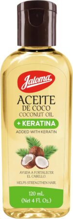 JALOMA Coconut Oil with Keratin to Help Strengthen Hair, 4 Oz Bottle - Image 2