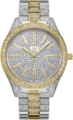 JBW Luxury Women's Cristal 0.12 Carat Diamond Wrist Watch with Stainless Steel Link Bracelet - Image 2