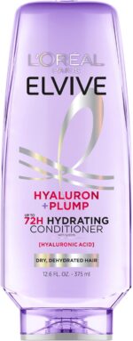 L'OREAL PARIS Elvive Hyaluron Plump Hydrating Conditioner for Dehydrated, Dry Hair Infused with Hyaluronic Acid Care Complex, Paraben-Free, 12.6 Fl Oz - Image 2