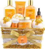 LOVERY Bath and Body Gift Basket For Women and Men – Almond Milk & Honey Home Spa Set, Includes Fragrant Lotions, Extra Large Bath Bombs, Bath Oil, Luxurious Bath Towel & More… - Image 2