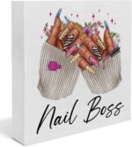Nail Salon Room Decor, Nail Tech Gifts for Women, Beauty Room Wooden Sign Desk Decor - Image 2