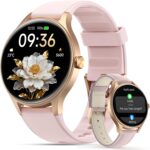 Smart Watches for Women,1.27" HD Touchscreen SmartWatch(2 Bands) with Bluetooth Calls (Make/Answer),Fitness Tracker with Heart Rate/Sp02/Sleep Monitor,110+ Sport Modes (Pink, 1.27) - Image 2