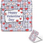 Valentine's Day Mirror, 1X/ 2X Square Compact Mirror for Handbag, Pu Leather Portable Handbag Essentials Handheld Mirrors, Mini Essentials Compact Mirrors, Small Gifts, Gadgets for Women - Image 2