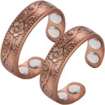 Vicmag Copper Magnetic Ring for Women, Copper Ring Ladies Fingers Thumb 100% Solid Pure Copper Jewelry Gift Adjustable - Image 2