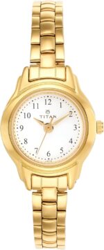 White Dial Golden Stainless Steel Strap Watch - Image 2