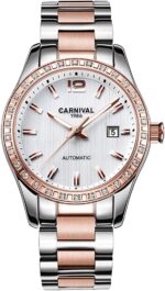 Women's Diamond Automatic Mechanical Rose Gold Stainless Steel Sapphire Waterproof Lady's Elegant Blue Watch - Image 2