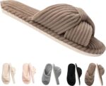 Women’s Memory Foam Corduroy Bow Crossband Slide Slippers Soft House & Bedroom Shoes Cozy Trendy Gift - Image 2
