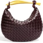 Woven Leather Handbags for Women Fashion Designer Clutch Purse Dumpling Bag Cute Ladies Trendy Small Hobo Bag - Image 2