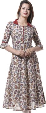 Yash Gallery Women's Cambric Cotton Printed A-Line Kurta - Image 2