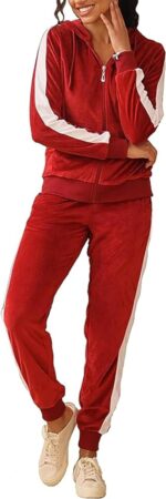 Yasumond Women's Two Piece Outfit Set Jogging Suit Tracksuit Zipper Hoodies Sweatpants - Image 2