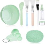 anezus Face Mask Mixing Bowl Set, 11 Pcs DIY Facemask Mixing Tool Kit with Facial Mask Bowl Stick Spatula Silicone Brush Spray Bottle Puff Soaking Bottle Gauges - Image 2