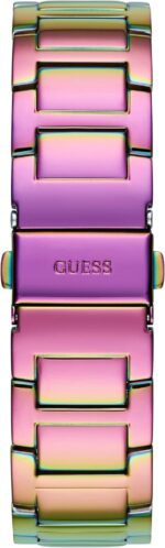 GUESS Gold-Tone Stainless Steel Crystal Encrusted Dial with Black Stain Resistant Silicone Watch (Model: U1160L1) - Image 6