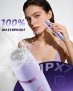Ufree Women's Bikini Trimmer, Electric Razor for Pubic, Leg, Face & Body Hair, Wireless, Waterproof, 3 Interchangeable Heads, Purple - Image 6