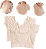 FRCOLOR Washable Underarm Sweat Pad Vest for Women Breathable Sweat Absorbing Undershirt Lightweight Elastic Summer Activewear for Wedding Yoga Work - Image 4