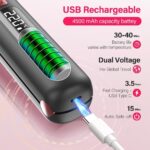 2-in-1 Cordless Hair Straightener & Curler, Mini USB Rechargeable Styling Iron with 4500mAh Battery, 10s Fast Heat Ceramic Plates, Compact Travel Hair Tool, Lightweight for On-the-Go (Black) - Image 3